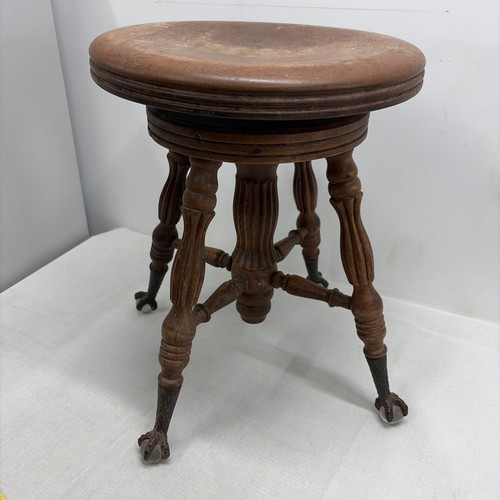 Oak piano stool merriam co - oak, a.
