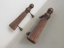 Antique Wooden Cupboard Handles Pulls Old Cabinet Wardrobe Vintage Tassel Drapes