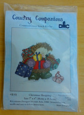 DMC Country Companions CROSS STITCH KIT CHRISTMAS SHOPPING SEALED PACK 7" X 6"