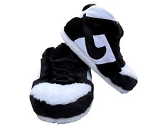 Dunk High Fluffy Sneakers Slippers BLACK WHITE Soft Unisex Sizes 3-11