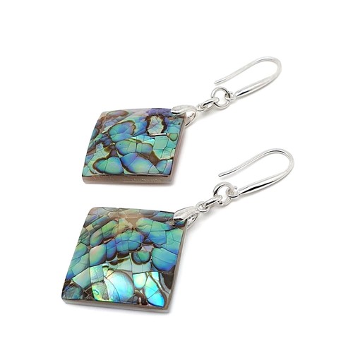 Earrings rainbow paua - paua, abalone