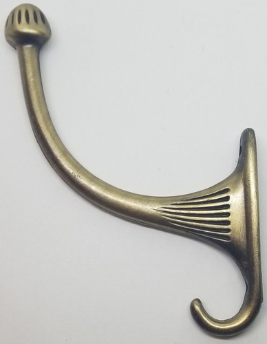 Single antique brass costumer - brass,