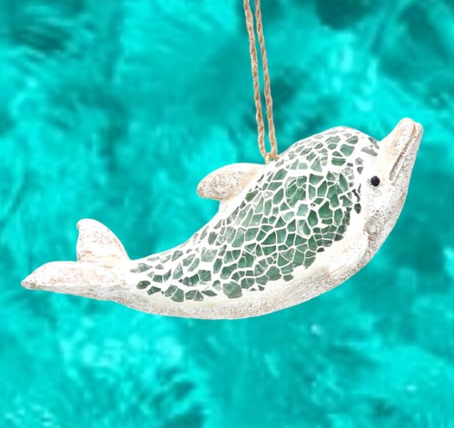 Dolphin ornament ceramic glass - ornament,