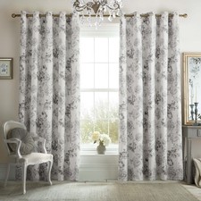 Diamond Ikat Print Pair Lined Eyelet Curtains