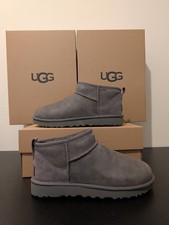 UGG Womens Classic Ultra Mini Grey Boots UK6 Brand New
