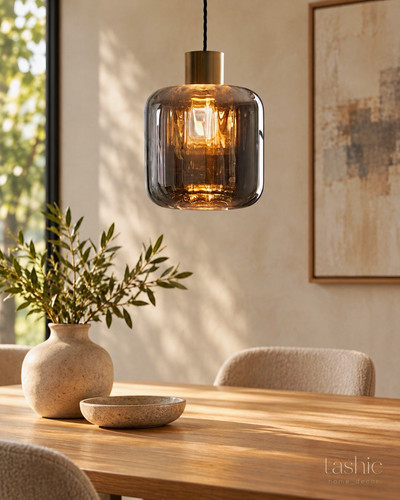 Modern smoked glass brass - glass,