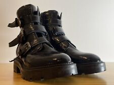 Brand New Clarks Anzino Buckle Black Patent Womens UK 3 Leather Boots