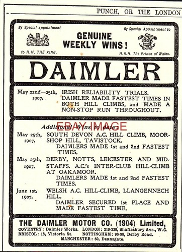 Antique 1907 advert daimler - antique,