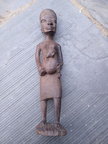 Vintage carved wood sculpture - carved,