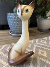 Large Sylvac Cat Figurine Sculpture 3457 Vintage Made in England Ceramic    13" 