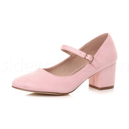 Womens ladies chunky mid - , heel