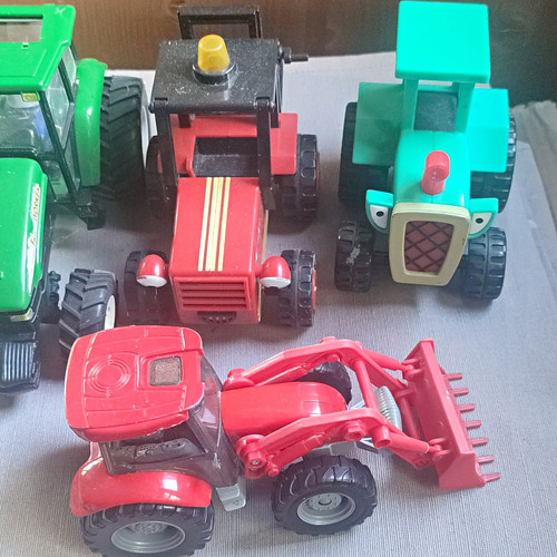 Plastic toy farm tractor lot - tractor,