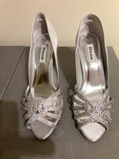 Dune silver open toe diamante