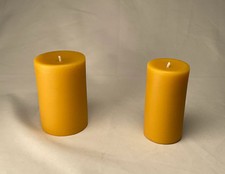 Handmade beeswax Pillar candles, pure English wax, Eco cotton wicks