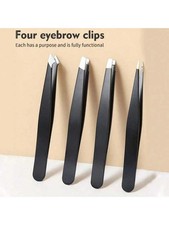 4pcs Set  Eyebrow tweezers Professional slanted hair remover saloon quality