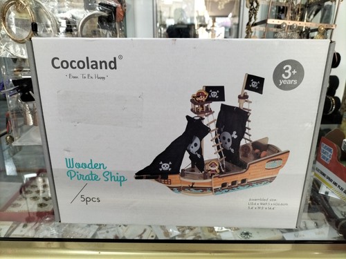 Cocol and wooden pirate - and, ship