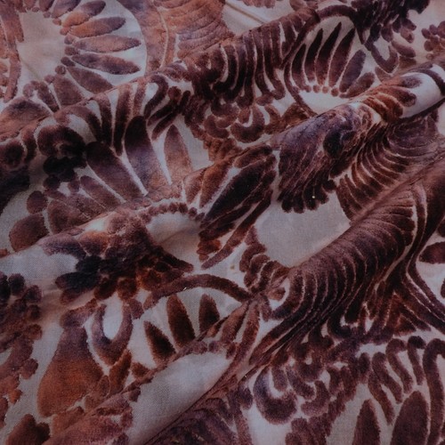 Purple floral velvet fabric - floral,