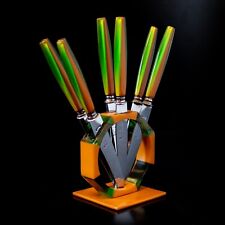 Vintage Art Deco Solingen Fruit Knife Set In Stand