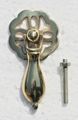 Brass pear drop handle - brass,