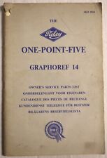 Original Vintage Riley One Point Five Graphoref-14 Owner's Service Parts AKD1824