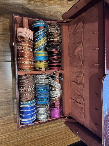 Bangles with leather storage - with,