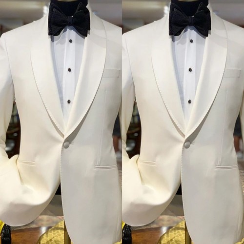 Formal white men suits shawl - formal, men's