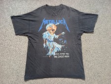 Metallica Shirt Mens Large Black Pushead Metal Harvester Sorrow Justice Rock