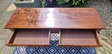 Vintage Indian Hand Made Wooden Hallway Table with Two Drawers and Baluster Legs