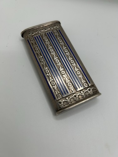 Silver and enamel - silver, needle