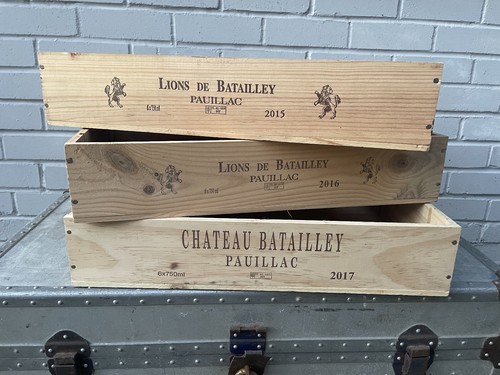 Shallow wooden wine box - wooden,