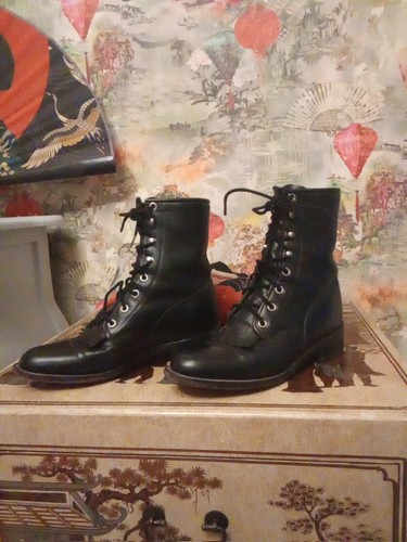 Vintage justin black leather - black,