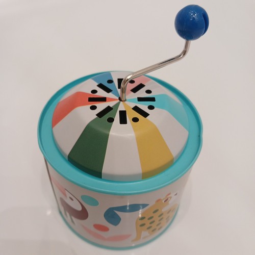 Winding tin music box toy - tin,