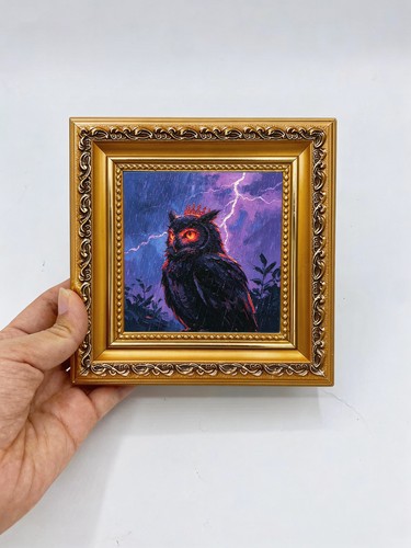 Dark owl crown - owl, purple