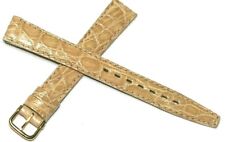 VERY RARE WATCH STRAP BEIGE 10MM 12MM GENUINE CROCODILE SKIN HAND MADE IN FRANCE