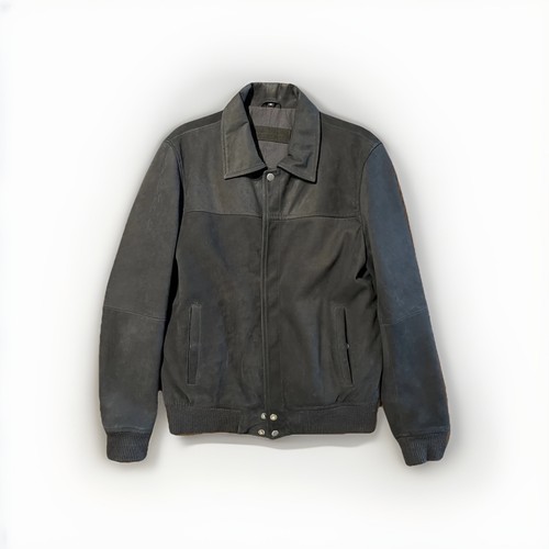 Black nubuck suede trucker - black,
