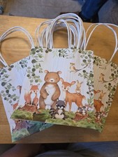 Kate Aspen Party Bags Woodland Baby Shower Oh Baby Fox Raccoon Bear Deer 11pc