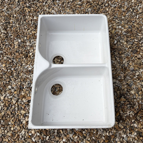 White ceramic double bowl - double,