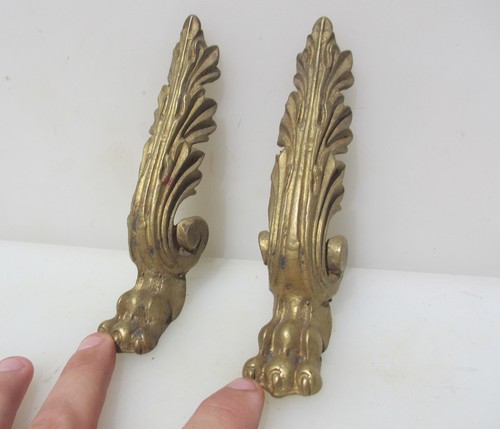 Victorian brass furniture feet - victorian,