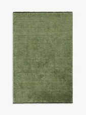 John Lewis Plain New Zealand Wool Rectangular Rug L180 x W120cm - Green A