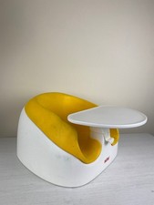 Nuby Baby Chair w/ Tray Floor Feed & Play Yellow White Plastic