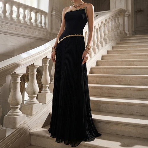 Line strapless sleeveless - a-line,