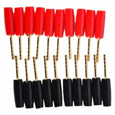 Safe and Reliable 20 Pcs Speaker Pin Connectors 2mm Gold Plated Banana Plugs
