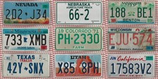 JOB LOT SET OF 9 ROUGH CONDITION AMERICAN LICENSE LICENCE NUMBER PLATES #9