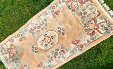 Vintage ' Aubusson Oriental  Carpet Rug ' Wool Pile Floral Antique Rug PROP  VGC