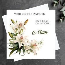 Personalised  Sympathy Card,  Condolence Card,  Bereavement Card, Flower Card