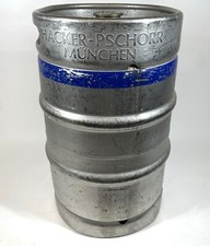 Hacker Pschorr Munchen Full Size 24" Metal Home Brewing Man Cave EMPTY Beer Keg