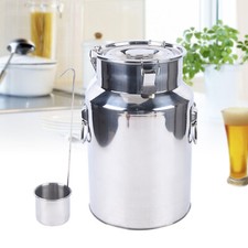 18l Stainless Steel Milk Churn Can Milk Jug Canister W/carry Handle & Sealed Lid