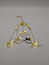 Royal Copenhagen Golden Christmas ornament Rocking Horse mobile Vintage