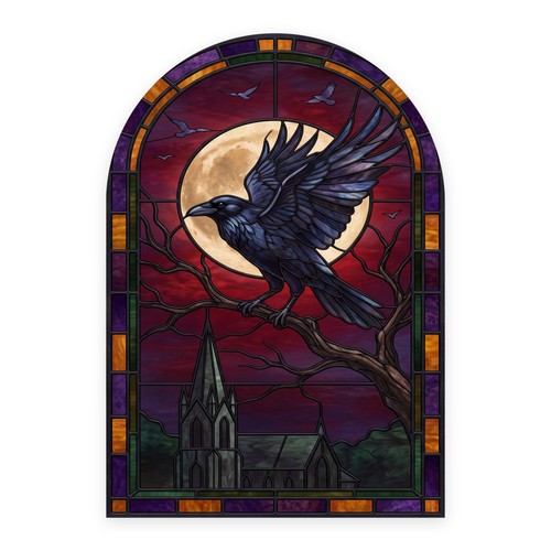 Gothic raven blood moon arch - blood,
