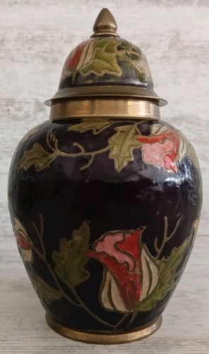 Vintage indian brass enamel - vintage,